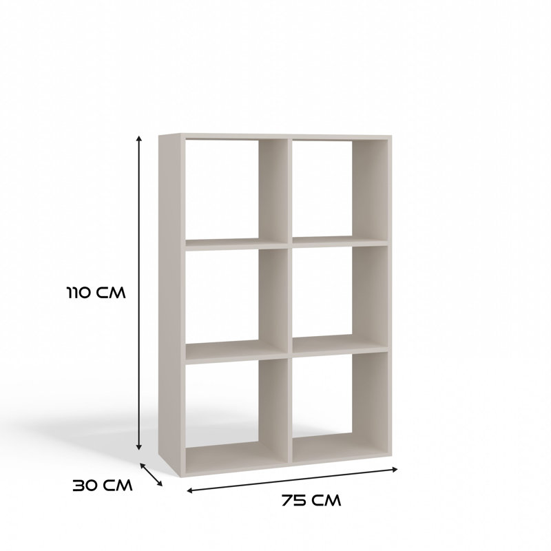 Loanne 75 cm H x 110 cm W Cube Bookcase, Beige