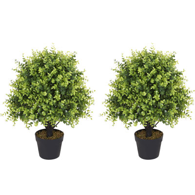 Boule de topiaire artificielle 24 po en pot, plante d'extérieur pour décoration de porte d'entrée