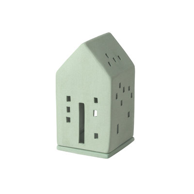 Stoneware Village House - Green - 5.3"
