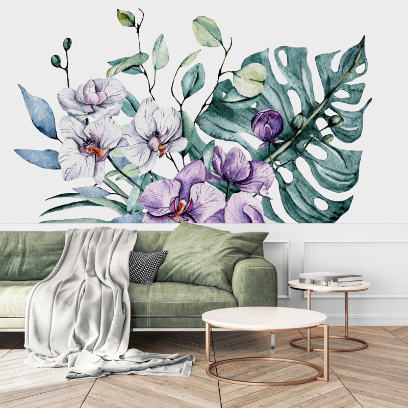 Kelena Floral Wall Mural, 8.33' W x 8.33' L