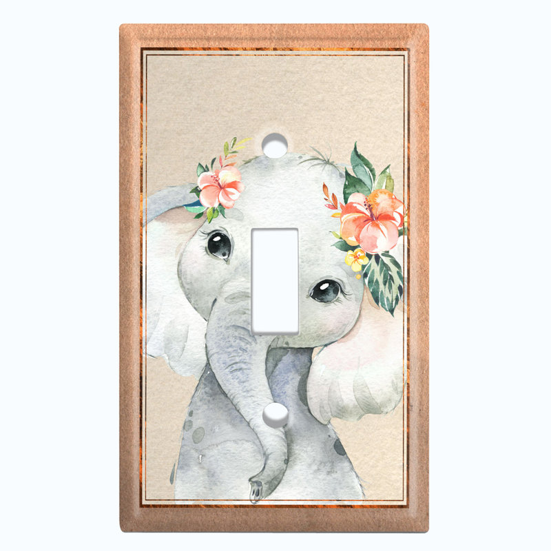 Plaque murale mignonne avec interrupteur à bascule beige