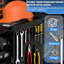 34.3"H Heavy-Duty Rolling Tool Cabinet with Lockable Doors & 3 Drawers, All-Steel Mobile Garage Storage and Workbench