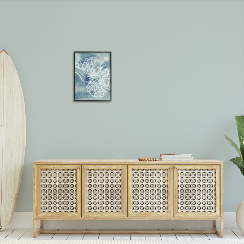 Spirale coquillage Nautilus mer, Giclée encadrée noir minuit, H 20 po x l 16 po x P 1,5 po