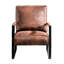 Fauteuil en microfibre, structure carrée en métal, coussin épais, fauteuil classique brun pour chambre à coucher brun, structure, revêtement, bureau à domicile