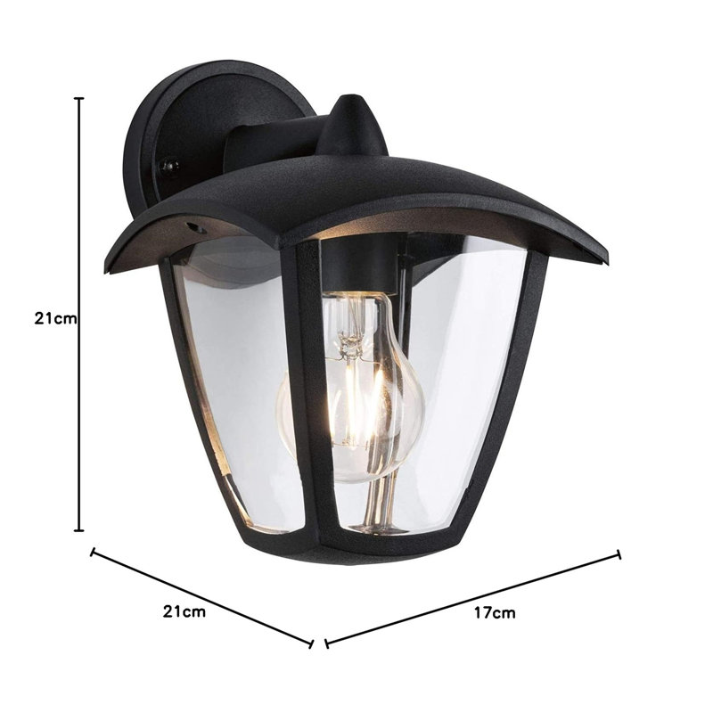 Turgay Matte Black Outdoor Wall Lantern