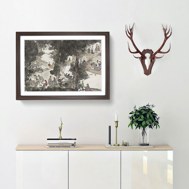 Gathering in the Forest by Wu Shixian - Framed Print, Walnut Framed, 27cm H x 36cm W x 2cm D