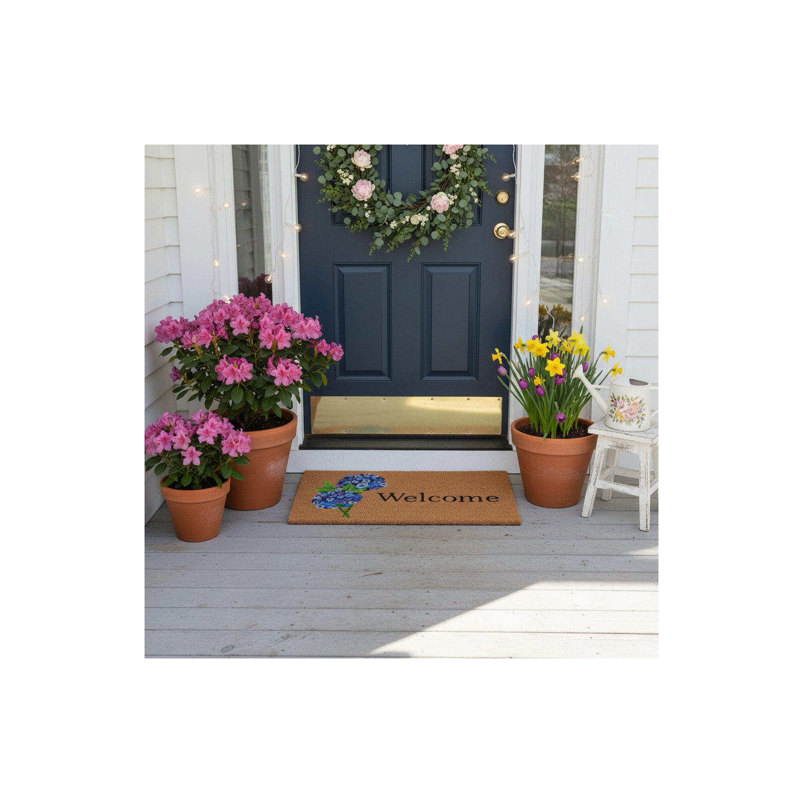 Non-Slip Floral Outdoor Doormat