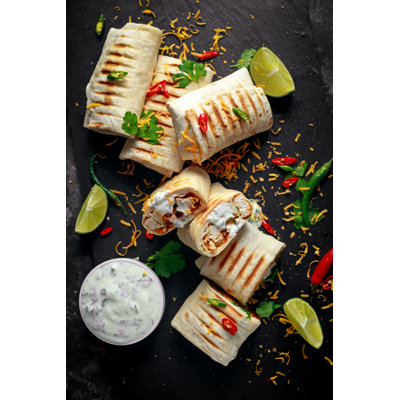 Chicken And Parsley Wraps by DronG - Wrapped Canvas Print