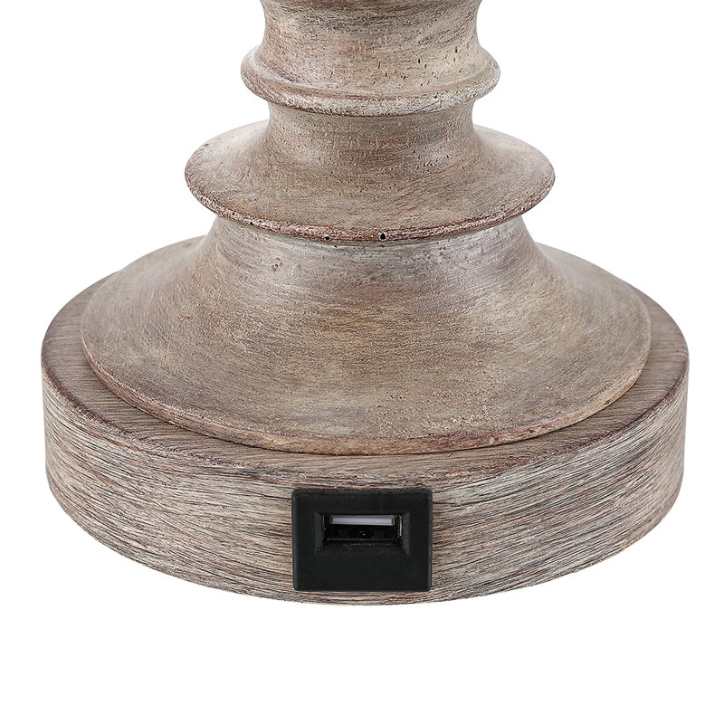 Ensemble de lampes de table en bois 23,25 po Mirari USB