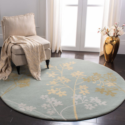 Tapis floral en laine et viscose touffeté à la main Soho
