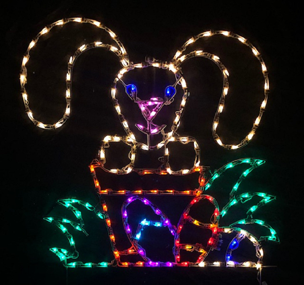Easter Bunny in Pot Holiday Lighted Display Lori's Lighted D'Lites