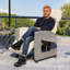 Fauteuil inclinable d'extérieur, chaises de patio inclinables avec dossier réglable et repose-pieds allongé, chaise de patio en rotin Pe avec table d'appoint rabattable