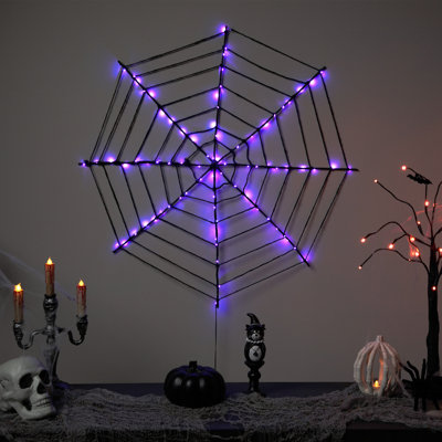Décoration d'Halloween en toile d'araignée lumineuse 16 "