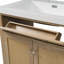 Meuble-lavabo de 60 po avec lavabo double (lavabo SMC), grand espace de rangement avec 2 plateaux basculants / tiroirs rabattables et 4 portes à fermeture douce, pieds en bois massif et poignées en métal, bois-126271727