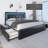 Upholstered Bed Frame with 4 Large Drawers,RGB LED Lights, Adjustable Headboard, Easy to Assemble-904573895-904573889