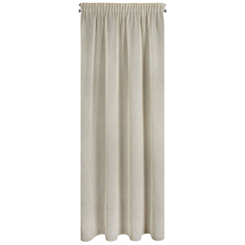 Lowndes 100% Polyester Semi Sheer Curtain Single Panel, Beige