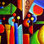 «Renie Britenbucher Funky Abstract» par Renie Britenbucher, reproduction sur toile tendue