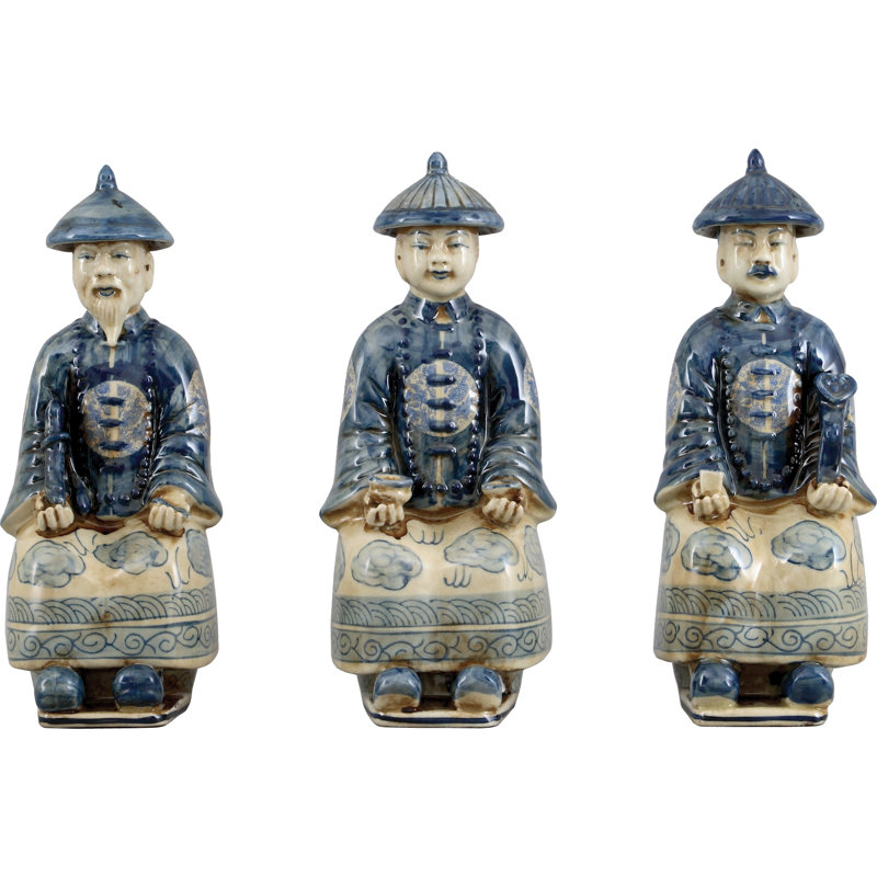 Porcelain Qing Royal Figurines Set of 3