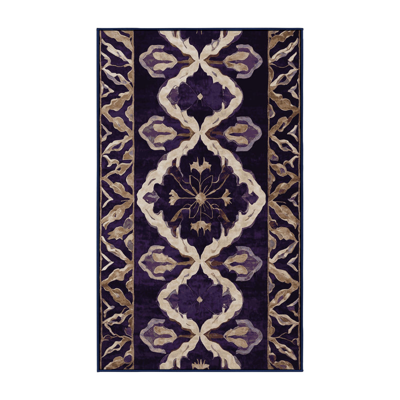 Tapis mauve lavable à la machine, Rectangle 6 pi x 9 pi