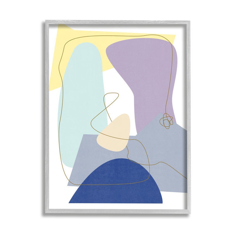 «Modern Modern Contraste Shape Abstraction Blue Mauve», art mural sur toile par Melissa Wang, Estampe numérique Farmhouse