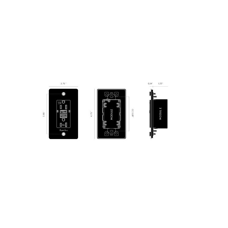 1G Duplex GFCI Outlet / Without Logo, Bronze
