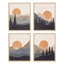 «Sunlight Sunset», ensemble de 4 impressions de décorations murales encadrées sur papier, encadrées sur papier, 4 pièces-93012308-93012311