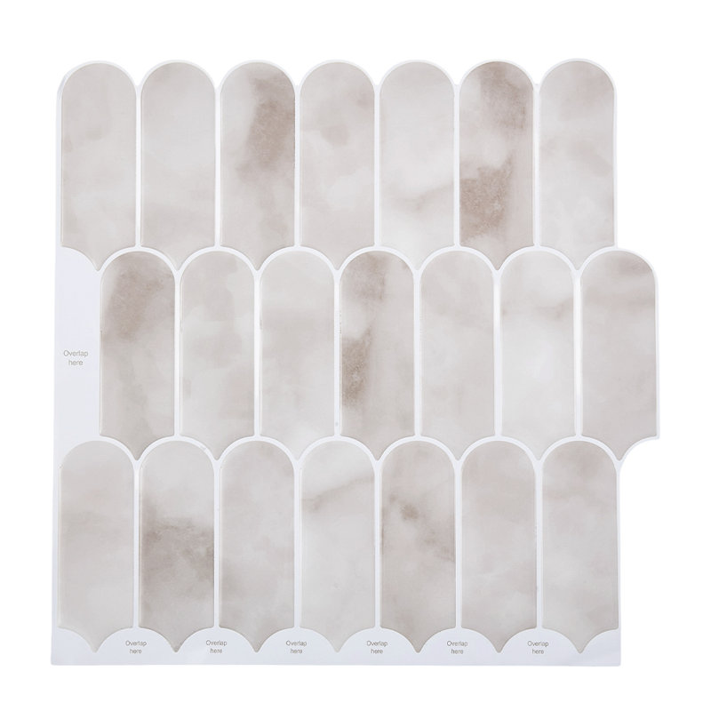 10Pcs Self-Adhesive Wall Tile Stickers, Beige