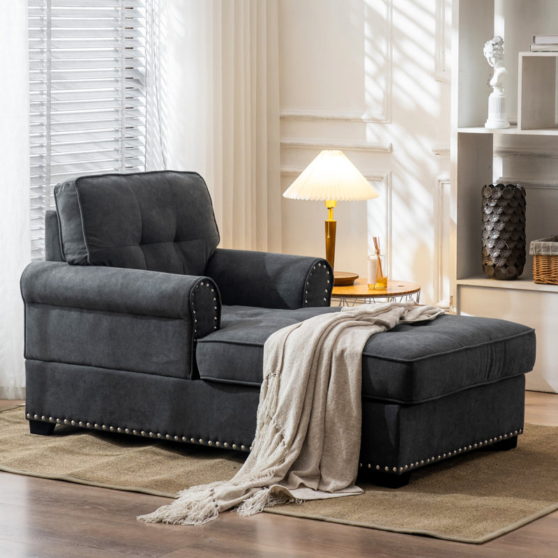 Chaise longue Kasper, Gris foncé