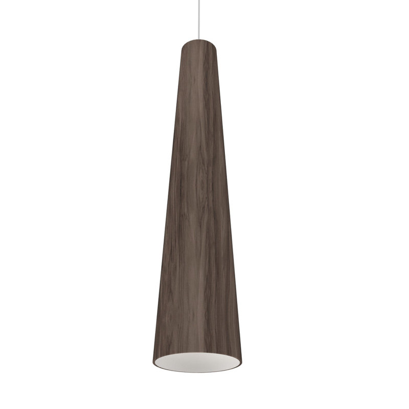Cônico 1 - Light Pendant, American Walnut, American Walnut, 19.5" H x 4.29" W x 4.29" D