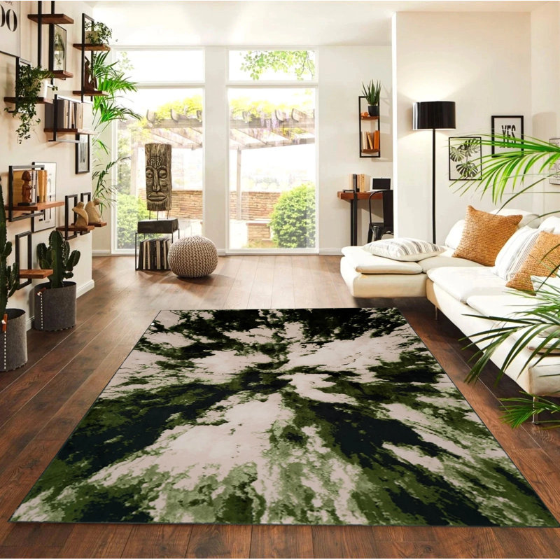 No Distressing Striped Flatweave Indoor / Outdoor Area Rug, Runner 60 x 300 cm, Green