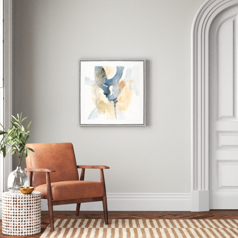 « liquid blueprint vii »-reproduction d’art sur toile, H 30,5 po x l 30,5 po x P 1,5 po, Cadre argenté