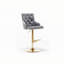 Ensemble de 2 tabourets de bar pivotants réglables avec base en métal, chaise rembourrée avec garniture cloutée et dossier capitonné-2099761217
