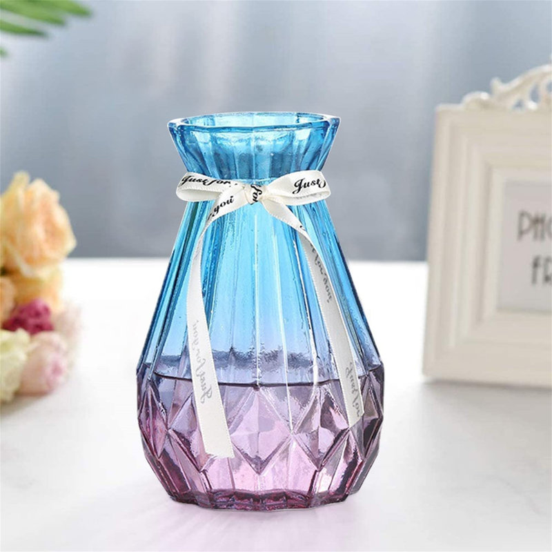 Spann Glass Floor Vase, Blue/Purple