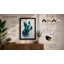 Attentive Dog in Teal Modern - Framed Print-351859216-351859230