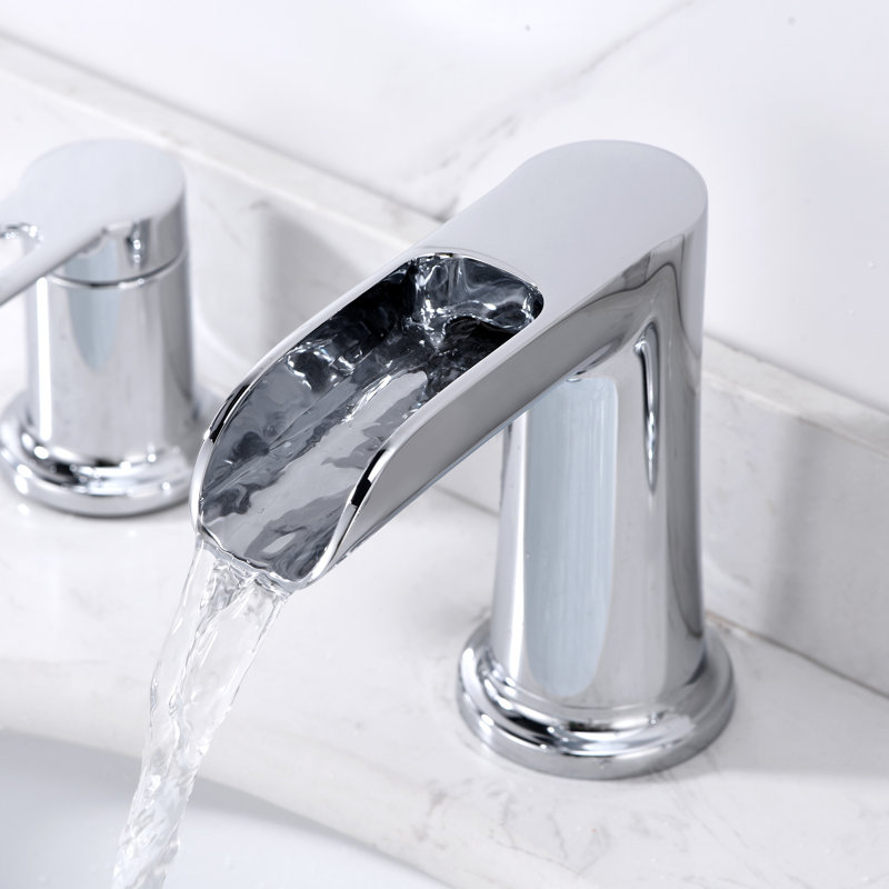 Widespread Bathroom Faucet with Drain Assembly, Chrome