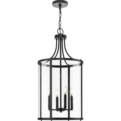Luminaire suspendu cylindrique de style lanterne à 4 lumières Hejan