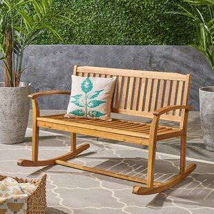 Outdoor Campton Rocking Solid Wood Bench