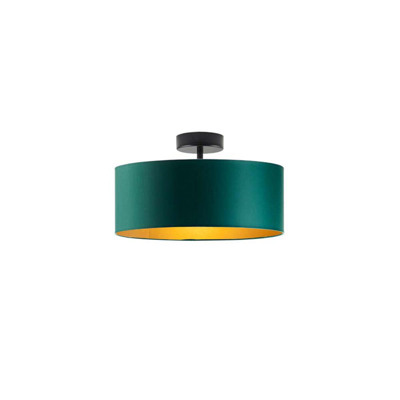 Geelke Fabric Semi Flush Mount, Green, Black