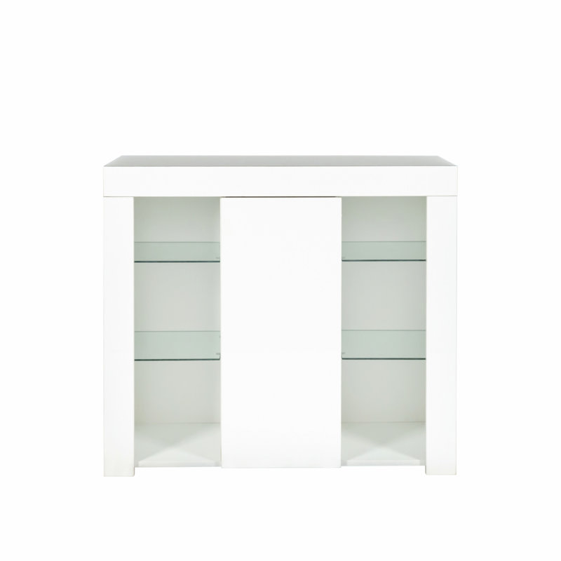 Meuble télé moderne de 37 W avec tiroir et 1 porte Dolline, console multimédia, centre de divertissement avec lumières DEL
