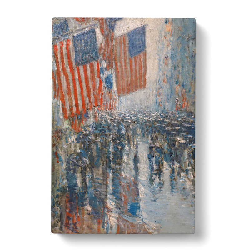 Rainy Day On Fifth Avenue by Childe Hassam - Wrapped Canvas, 50cm H x 35cm W x 3cm D