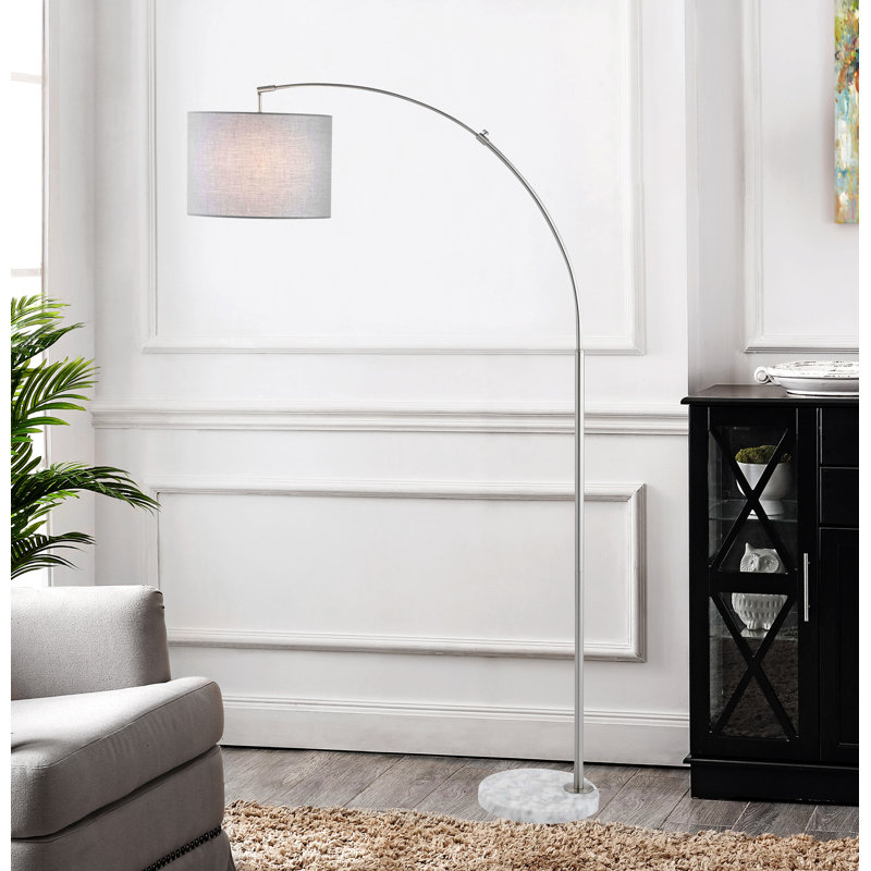 Bales 72'' Marble Arched Floor Lamp, Gray