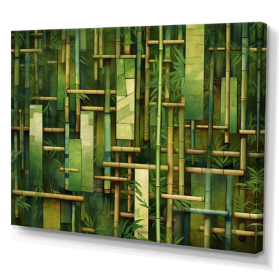 «Whispering Bamboo», motifs géométriques sur toile
