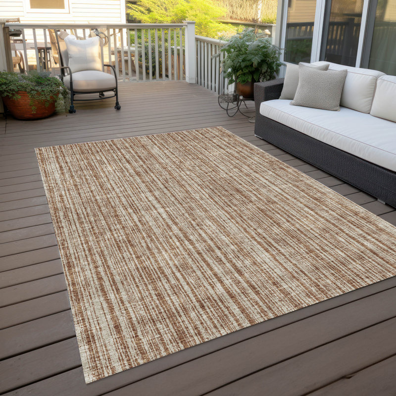 Machine Washable Indoor/Outdoor Chantille ACN760 StripesRug, Pink, 5' x 7'6"