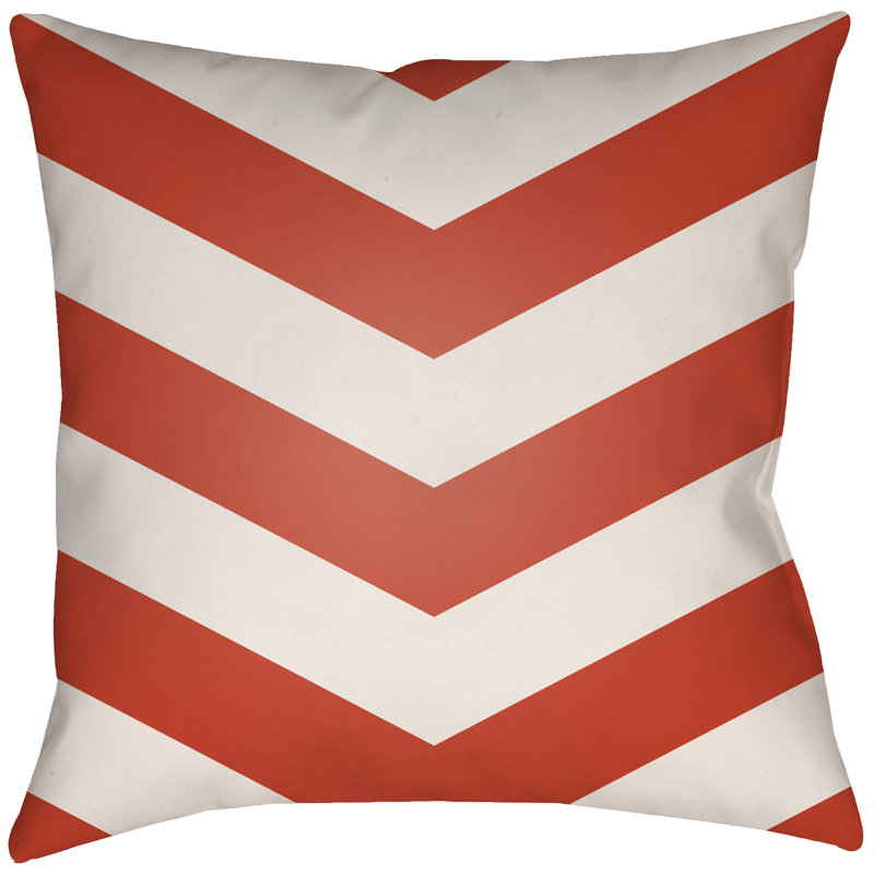 Litchfield Chevon Geometric Outdoor Reversible Throw Pillow, 16"H x 16"W, Royal Blue/Ivory