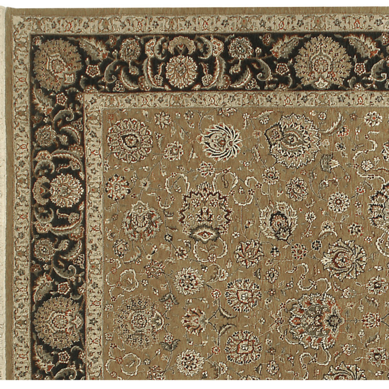 Hand Knotted Oriental Area Rug in Black/Gold/Gray, Rectangle 8' x 10'