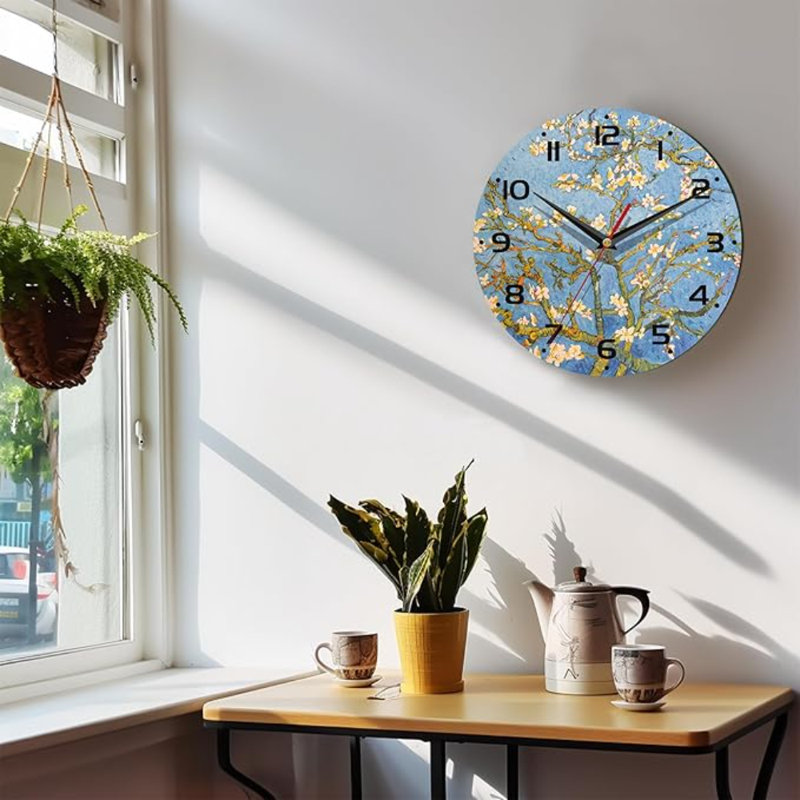 Horloge murale, décoration de cuisine silencieuse de 10 pouces sans tic-tac