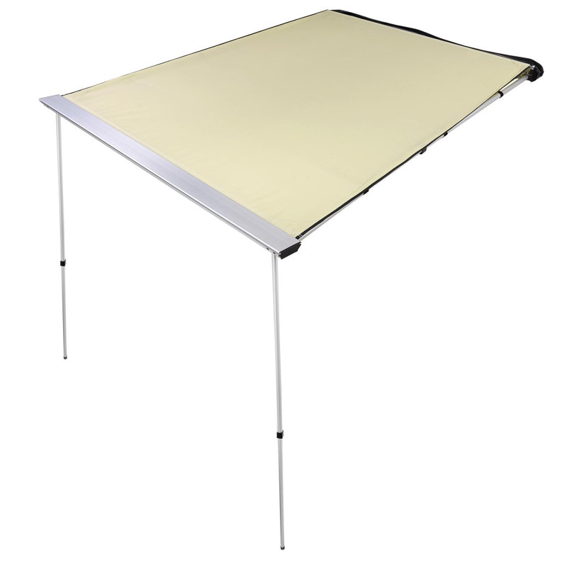 Auvent de patio à dôme allongé manuel 4 pi 7 po x 6 pi 6 po beige