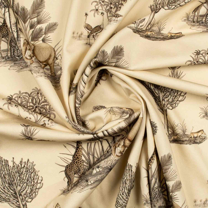 Ardmore Linen Fabric, Cream/Gray