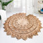 Tapis ovale en jute tissé à la machine