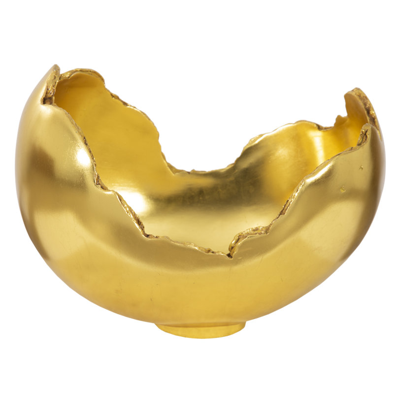 Burled Bowl, Resin, Gold Leaf Finish